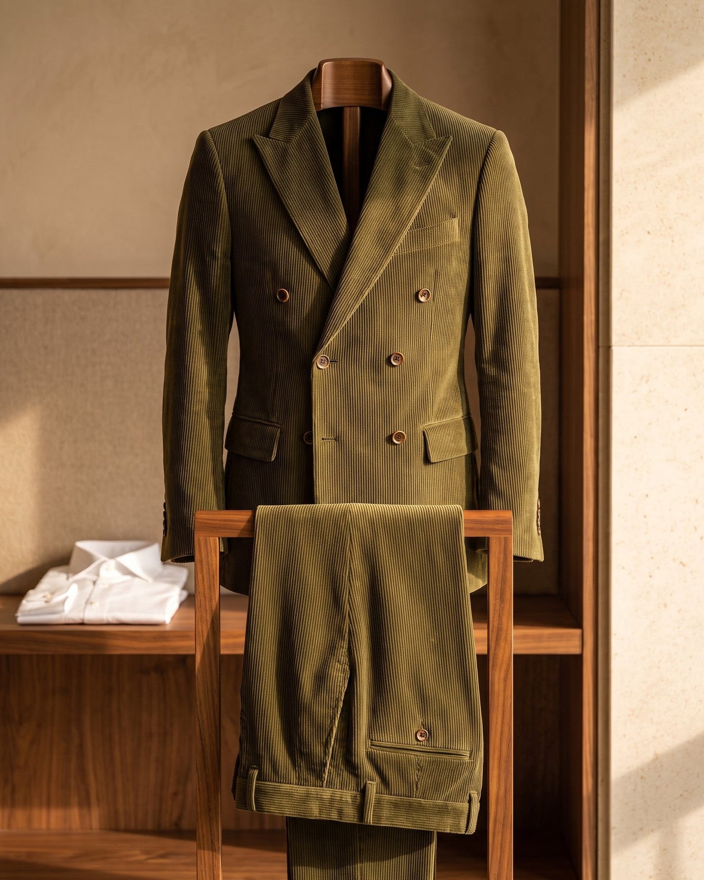Salvador Corduroy Double-Breasted Suit Set