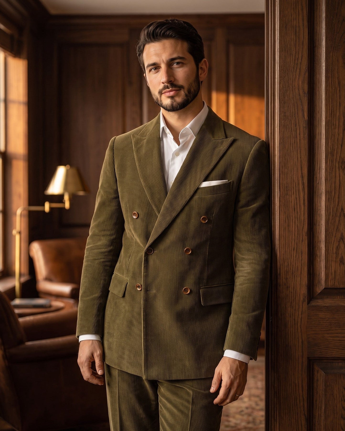 Salvador Corduroy Double-Breasted Suit Set